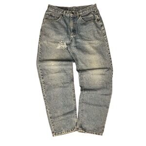 Riders by Lee Mens Relaxed Fit Jeans Light Wash Distressed Blue Denim 32x30